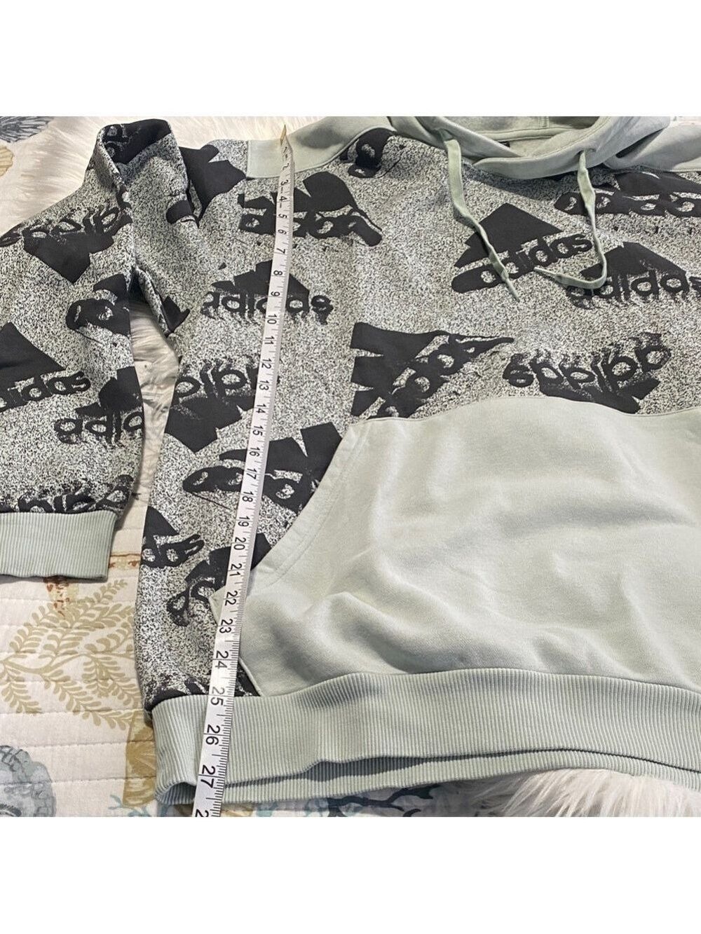 Adidas Gray Patterned Hoodie - Picture 7 of 8
